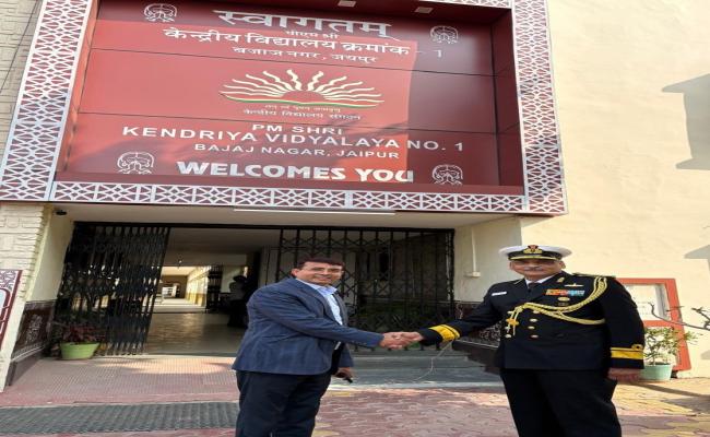ACNS (CSNCO) VISITED HIS ALMA MATER, PM SHRI KENDRIYA VIDYALAYA NO 1 BAJAJ NAGAR JAIPUR