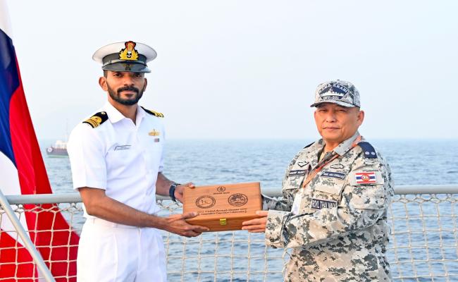 INDIAN NAVY WELCOMES HTMS KRABI, AN OFFSHORE PATROL VESSEL OF THE ROYAL THAI NAVY