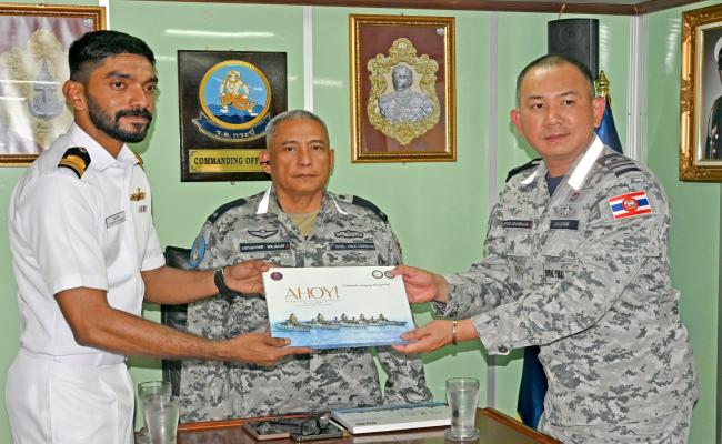 INDIAN NAVY WELCOMES HTMS KRABI, AN OFFSHORE PATROL VESSEL OF THE ROYAL THAI NAVY