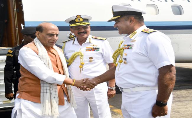 HON’BLE RAKSHA MANTRI SHRI RAJNATH SINGH ARRIVED IN VISAKHAPATNAM FOR THE OPENING CEREMONY OF EXERCISE MILAN 2026