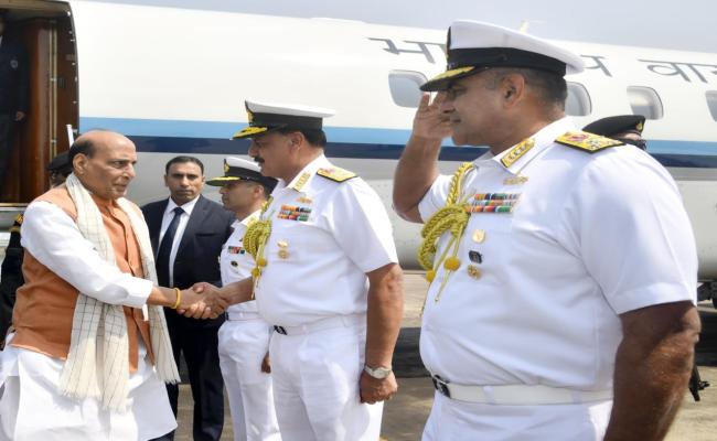 HON’BLE RAKSHA MANTRI SHRI RAJNATH SINGH ARRIVED IN VISAKHAPATNAM FOR THE OPENING CEREMONY OF EXERCISE MILAN 2026