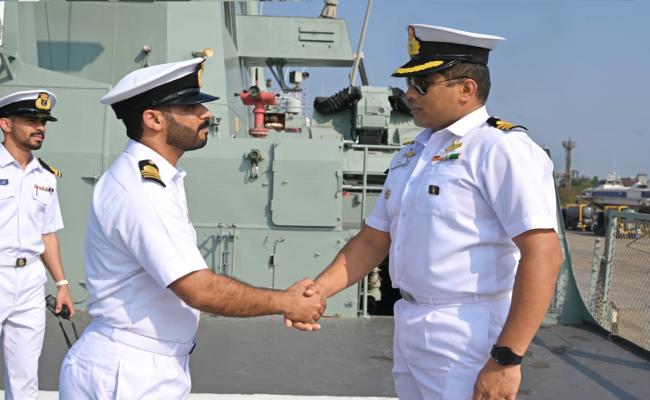 ROYAL NAVY OF OMAN VESSEL SADH DOCKS AT KOCHI AFTER IFR 2026 INDIA