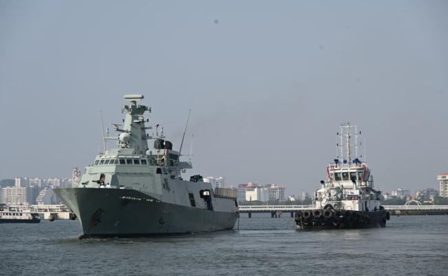 ROYAL NAVY OF OMAN VESSEL SADH DOCKS AT KOCHI AFTER IFR 2026 INDIA