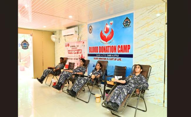 BLOOD DONATION CAMP WAS ORGANISED AT BASE LOGISTICS OFFICE, VIZAG