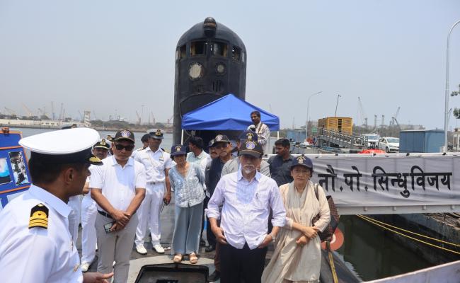 A MEDIA TEAM FROM DTE OF PUBLIC RELATIONS OF MOD VISITED NAVAL DOCKYARD WNC ON 09 JUL 25