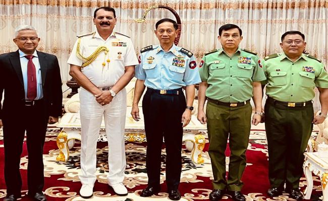 DURING HIS ONGOING VISIT TO MYANMAR, CNS CALLED ON H.E. GENERAL HTUN AUNG, MINISTER OF DEFENCE OF MYANMAR