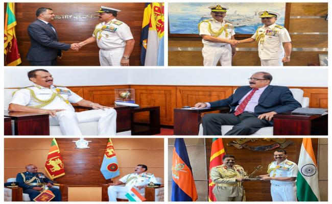 नौसेना प्रमुख एडमिरल दिनेश के. त्रिपाठी की श्रीलंका यात्रा के दौरान