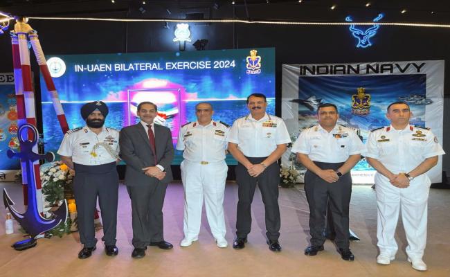 Admiral Dinesh K Tripathi CNS Hosted a Deck Reception Onboard INS Vishakhapatnam at Dubai on 23 October 2024.