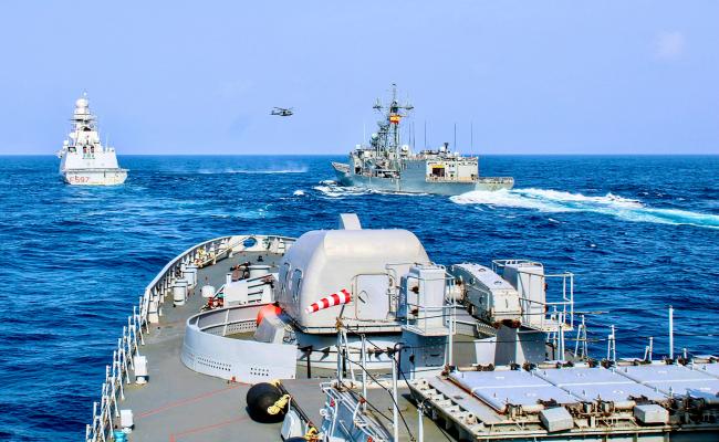 IndianNavy ships and aircraft along with EU Naval 