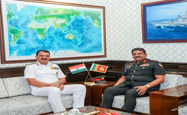 ADM DINESH K TRIPATHI, CNS INTERACTED WITH LT GEN BKGML RODRIGO, COMMANDER OF THE SRI LANKA ARMY,