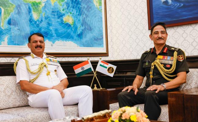 LT GEN D S RANA, CINCAN, CALLED ON ADM DINESH K TRIPATHI, CNS, AT NEW DELHI ON 09 JUL  2025.