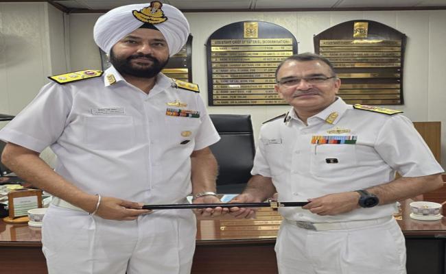 Rear Admiral Sarath Aashirvad VSM, Assumed Charges as ACOM(MOD), NHQ/MOD, Delhi from Rear Admiral Iqbal Singh Grewal on 01 Jun 2024.