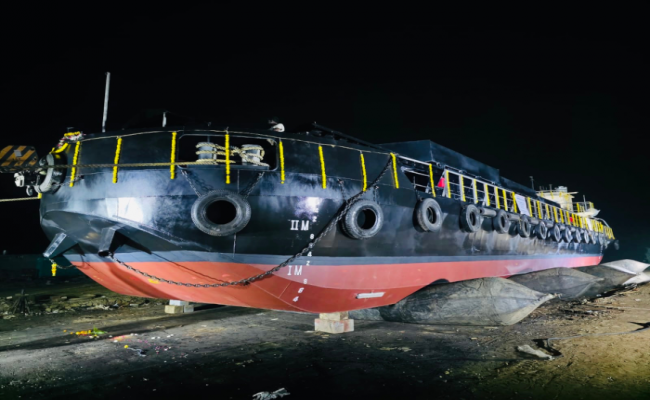 Launch ceremony of eighth MCA Barge, LSAM 11 (Yard 79)