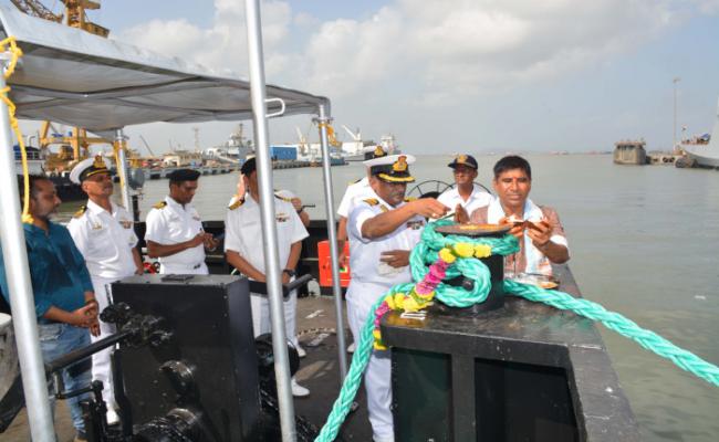 Delivery of Sixth Ammunition Cum Torpedo Cum Missile Barge, LSAM 20 (Yard 130)