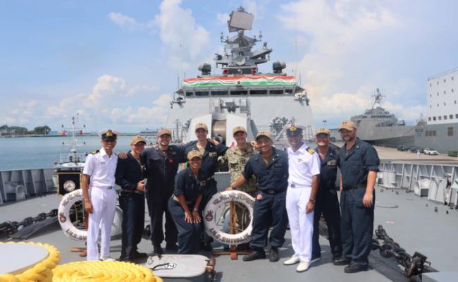 Indian Naval Ship Shivalik Departs Singapore
