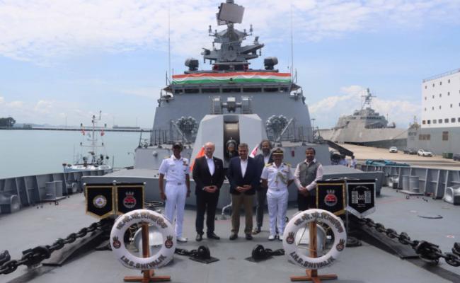 Indian Naval Ship Shivalik Departs Singapore