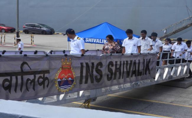 Indian Naval Ship Shivalik Departs Singapore