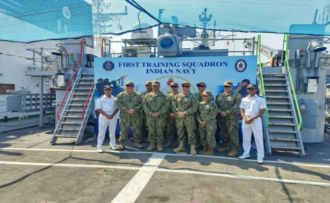 Indian Navy's First Training Squadron  Departs Manama, Bahrain
