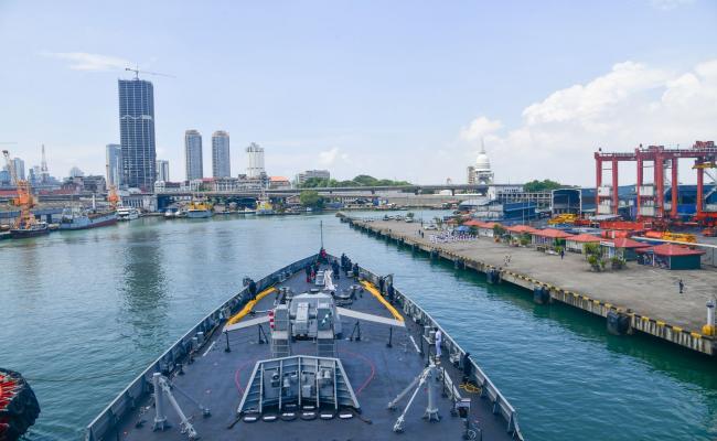 INDIAN NAVAL SHIP SAHYADRI AT COLOMBO, SRILANKA
