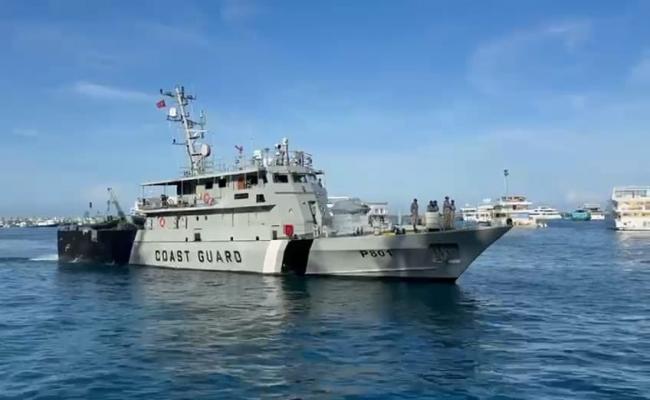 INS KOCHI ARRIVES AT MALE, MALDIVES FOR HANDING OVER MNDF CGS HURAVEE