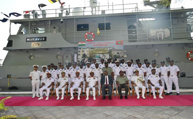 INS KOCHI ARRIVES AT MALE, MALDIVES FOR HANDING OVER MNDF CGS HURAVEE
