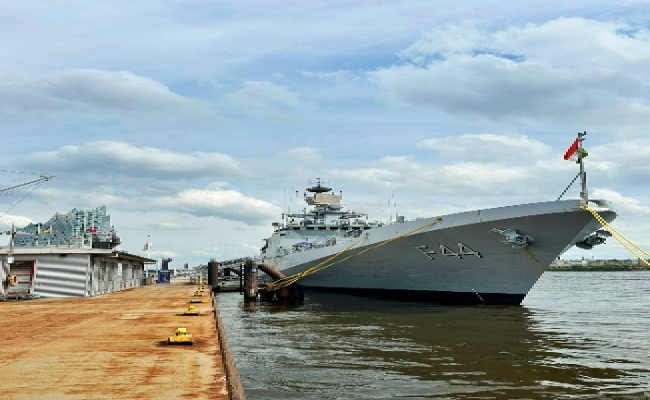 Indian Naval Ship Tabar Arrives in Hamburg, Germany