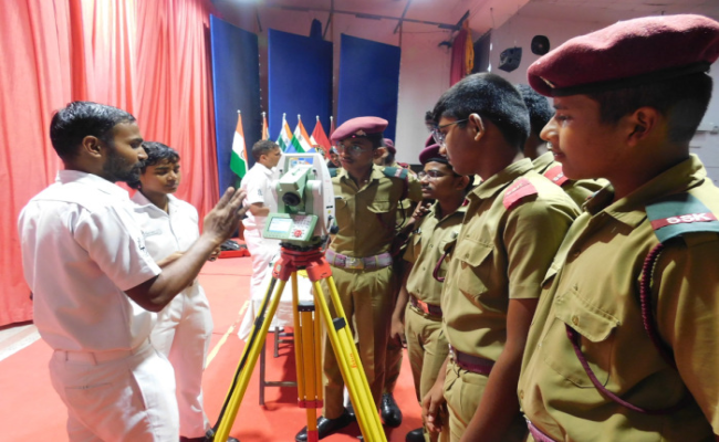 A Team Led by Cmde A Muralidhar, Command Hydrographic Officer, ENC Visited Sainik School Korukonda