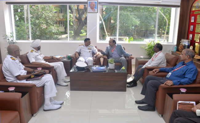 Vice Admiral K Swaminathan VCNS on his Visit to SNC Called on Vice Admiral V Srinivas FOCINC SNC on 19 July 2024.