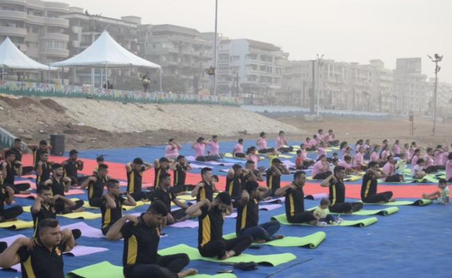 Yoga with Family Members at ENC