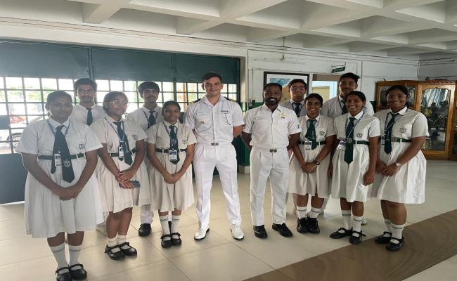 Lt Cdr Vivek Kumar Rai, Commanding Officer in ISV T37 from NOIC (APD) Delivered Motivational Talk on 'Navy as a Career Choice' at Delhi Public School, Visakhapatnam