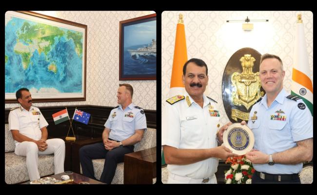 Air Marshal Stephen Chappell, Chief of Australian Air Force interacted with Admiral Dinesh K Tripathi, CNS Indian Navy on 11 September 2024 at New Delhi
