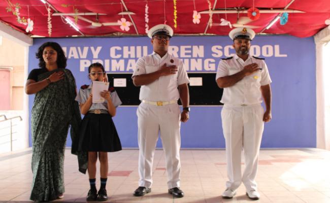 नौसेना प्रवोस्ट द्वारा नौसेना चिल्ड्रन स्कूल, विशाखापत्तनम में सड़क सुरक्षा व्याख्यान आयोजित