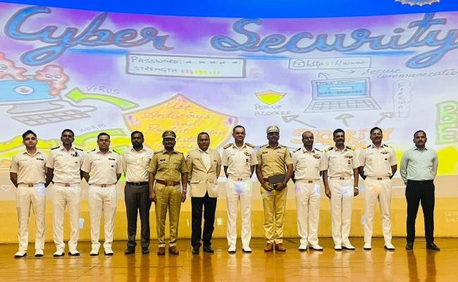 NAVAL STATION KARANJA HELD A VITAL SECURITY & CYBER AWARENESS LECTURE WITH ATS & CYBER POLICE WING, NAVI MUMBAI ON 04 MAR.