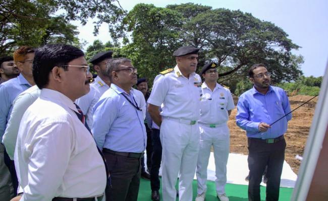 FOUNDATION STONE FOR SURFACE AND UNDERWATER TARGET (SUT) TORPEDO WORKSHOP WAS LAID BY REAR ADMIRAL SHANTANU JHA, CSO (OPERATIONS), HQENC AT NAVAL ARMAMENT DEPOT NAD, VISAKHAPATNAM