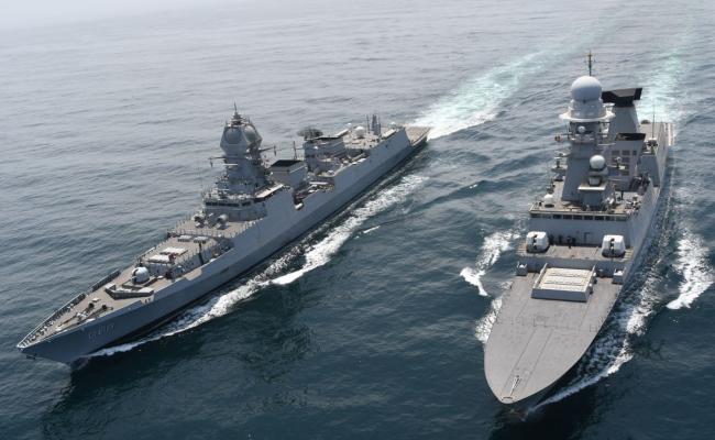 INSSURAT OF INDIAN NAVY PARTICIPATED IN A PASSEX WITH ANDREA BORIA CLASS DESTROYER ITS CAIO DUILIO OF ITALIAN NAVY ON 07 SEPTEMBER 2025