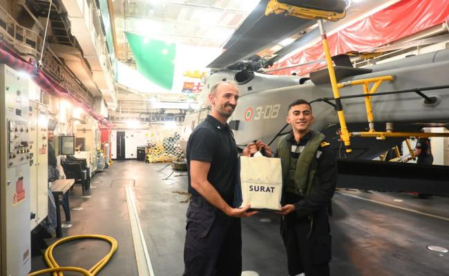 INSSURAT OF INDIAN NAVY PARTICIPATED IN A PASSEX WITH ANDREA BORIA CLASS DESTROYER ITS CAIO DUILIO OF ITALIAN NAVY ON 07 SEPTEMBER 2025