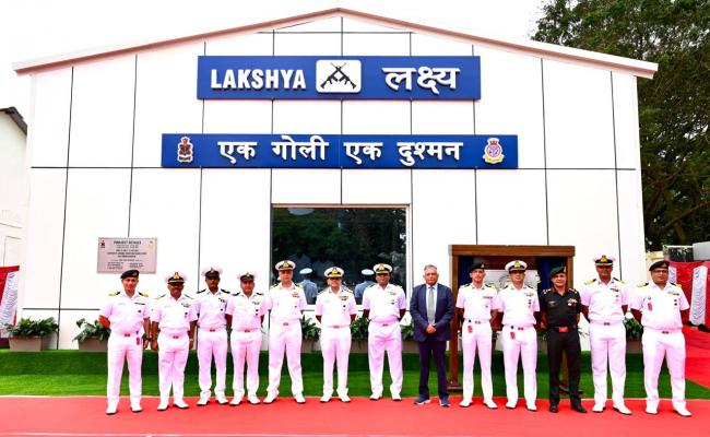 INDIA’S FIRST 75M COMPOSITE INDOOR SHOOTING RANGE ‘LAKSHYA’ WAS INAUGURATED BY VICE ADM V SRINIVAS,FOCINC SNC  AT INS DRONACHARYA, KOCHI.