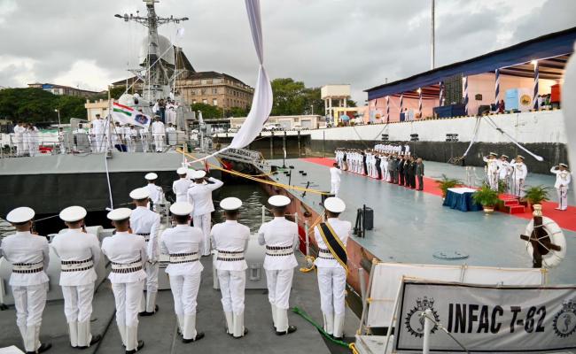 DECOMMISSIONING CEREMONY OF INS ABHAY AND INFAC T-82 