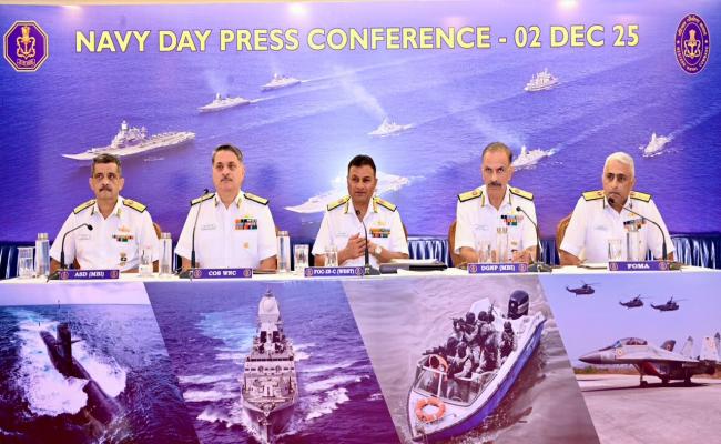 VADM KRISHNA SWAMINATHAN FOCINC WNC INTERACTED WITH MEDIA PERSONNEL AT THE ANNUAL NAVY DAY