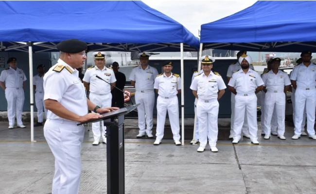 Vice Admiral Rajesh Pendharkar, FOCINC, ENC, Visited INS Karanj