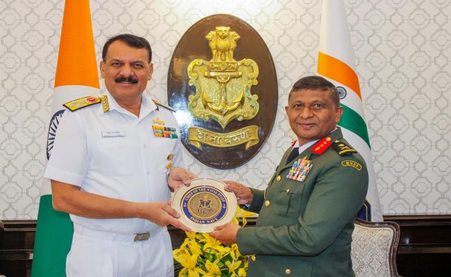 Major General Ibrahim Hilmy, Chief of Defence Force, Interacted with Adm Dinesh K Tripathi CNS, on The Sidelines of The 5th India Maldives Defence Cooperation Dialogue.