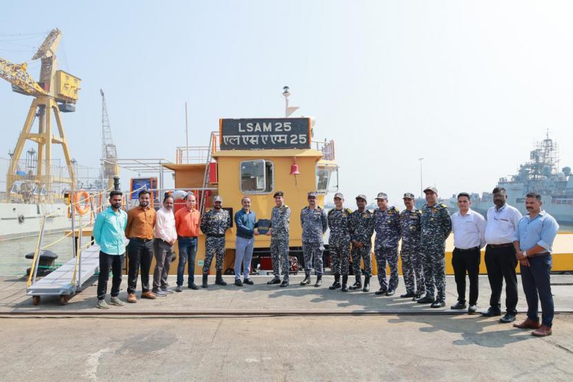 DELIVERY OF ELEVENTH AMMUNITION CUM TORPEDO CUM MISSILE (ACTCM) BARGE, LSAM 25 (YARD 135)