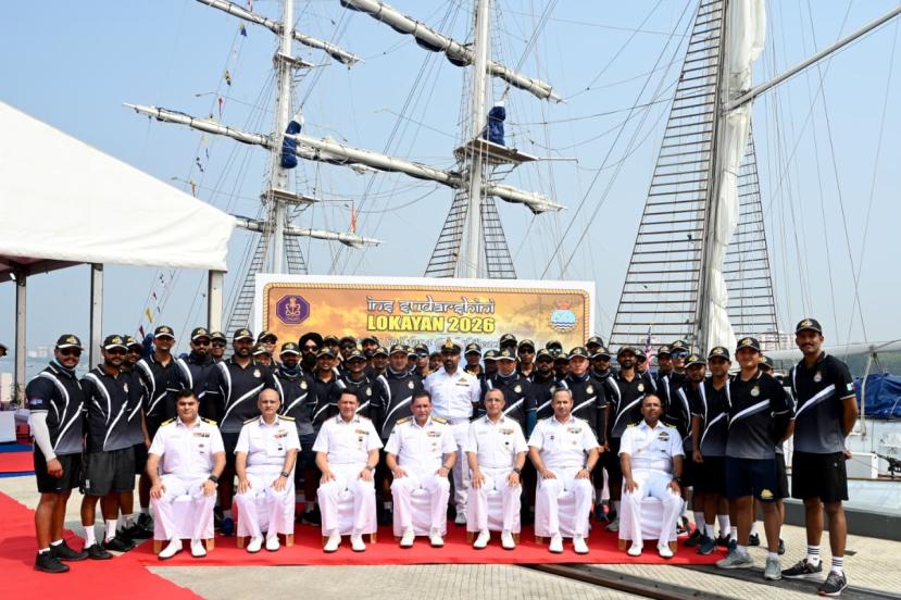 INDIAN NAVY'S SAIL TRAINING SHIP SUDARSHINI SETS SAIL FOR LOKAYAN 26